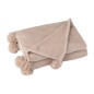 Coperta con pompon in poliestere beige scuro 173x126 cm