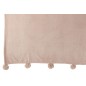 Manta con pompones de poliéster beige oscuro 173x126cm