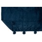 Coperta in poliestere blu con pompon 173x126 cm