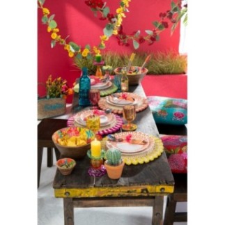 Guirlande fleurs en plastique jaune 122x5x5 cm