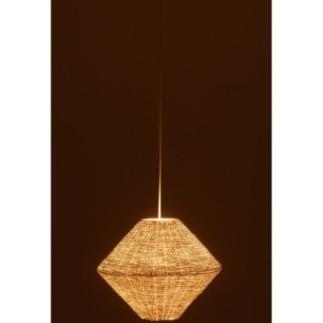 Lampe suspendue en raphia blanc 40x40x32 cm