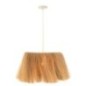 Lampe suspendue Bahamas en métal et herbe bois beige 35x35x120 cm