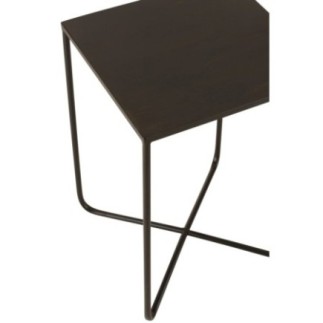 Table d'appoint carré en métal noir 50x35x35 cm
