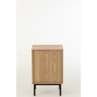 Table de chevet carrée en bois beige 46x35x70 cm
