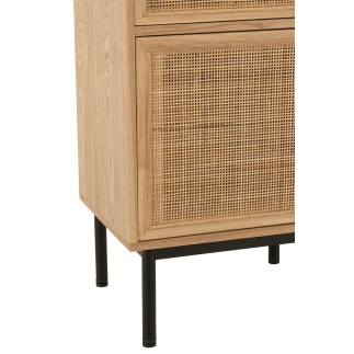 Comodino quadrato in legno beige 46x35x70 cm