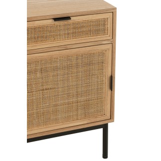 Comodino quadrato in legno beige 46x35x70 cm