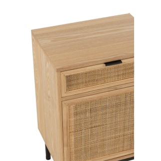 Comodino quadrato in legno beige 46x35x70 cm