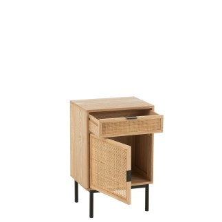 Comodino quadrato in legno beige 46x35x70 cm