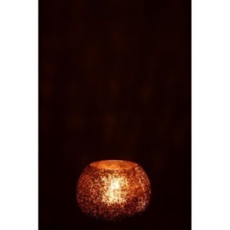 Tarro de cristal dorado para velas 12x12x9,5 cm