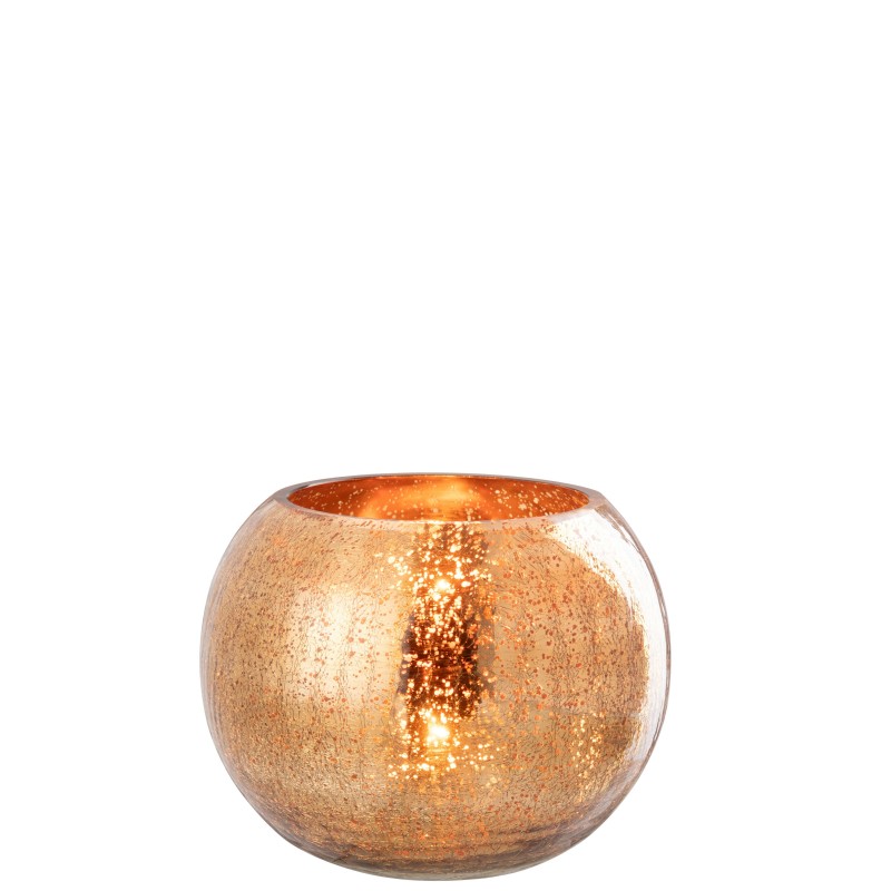 Tarro de cristal dorado para velas 20x20x16 cm Tarro de cristal dorado para velas 20x20x16 cm