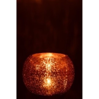 Tarro de cristal dorado para velas 20x20x16 cm