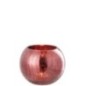Vaso per candele in vetro rosso 20x20x16 cm