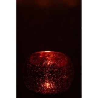 Tarro de cristal rojo para velas 20x20x16 cm