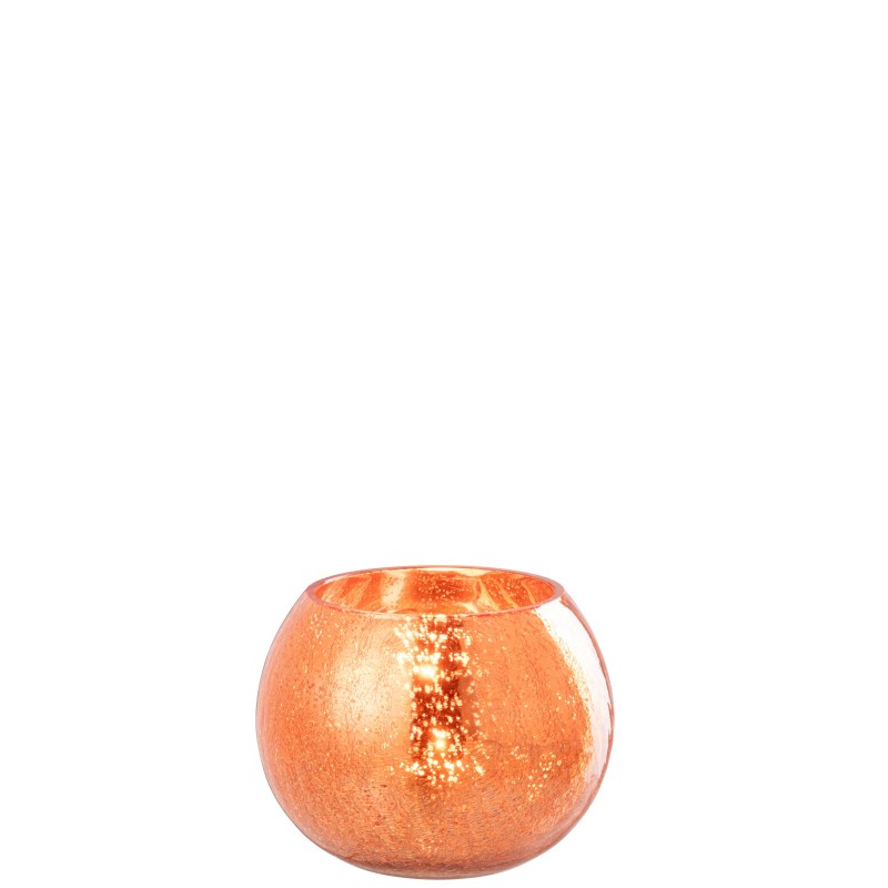 Fotóforo bola de cristal naranja 15x15x12 cm Fotóforo bola de cristal naranja 15x15x12 cm