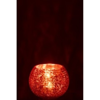 Fotóforo bola de cristal naranja 15x15x12 cm
