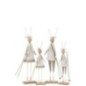 Couple de renne à ski en métal blanc 11x7x49 cm (Prix unitaire/Vente 2 min.)