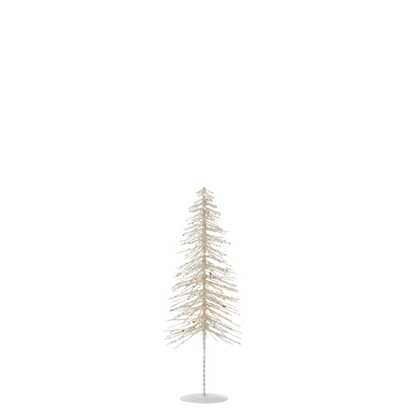 Albero di Natale decorativo in plastica glitterata argento 10x10x32 cm