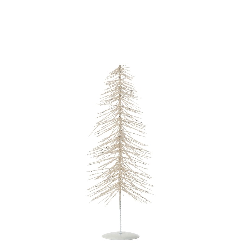 Albero di Natale decorativo glitterato in plastica argentata 14x14x45 cm Albero di Natale decorativo glitterato in plastica argentata 14x14x45 cm
