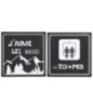 Set de 2 pancartes en métal noir 40x0.5x40 cm Set de 2 pancartes en métal noir 40x0.5x40 cm