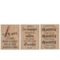 Set de 3 pancartes en bois naturel 26.5x1.2x30 cm Set de 3 pancartes en bois naturel 26.5x1.2x30 cm