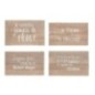 Set de 4 panneaux positifs en bois naturel 18x29x3 cm Set de 4 panneaux positifs en bois naturel 18x29x3 cm