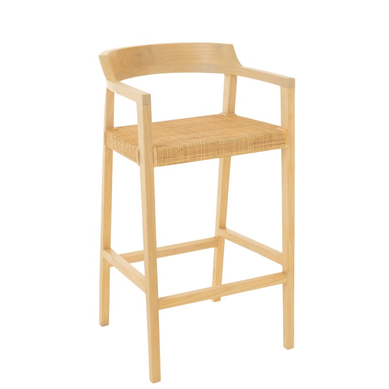 Chaise de bar en Bois Naturel 55x53x100cm Chaise de bar en Bois Naturel 55x53x100cm