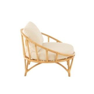Poltrona in legno naturale 98x98x70 cm