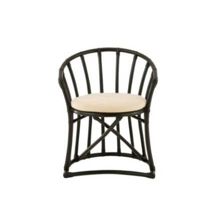 Chaise coussin en rotin noir 60x61x70 cm