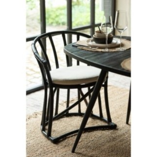 Chaise coussin en rotin noir 60x61x70 cm