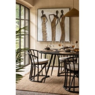 Chaise coussin en rotin noir 60x61x70 cm