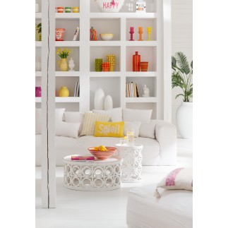 Sofá de 4 plazas en Textil Blanco 330x105x70cm