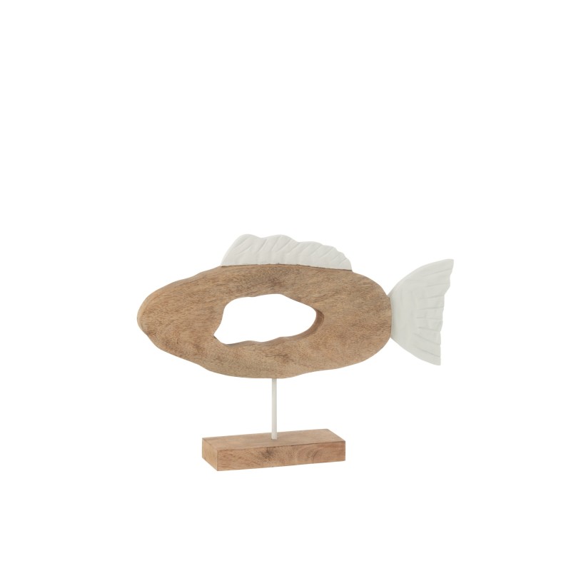 Statuette de poisson en bois de manguier marron 52x9x36 cm Statuette de poisson en bois de manguier marron 52x9x36 cm