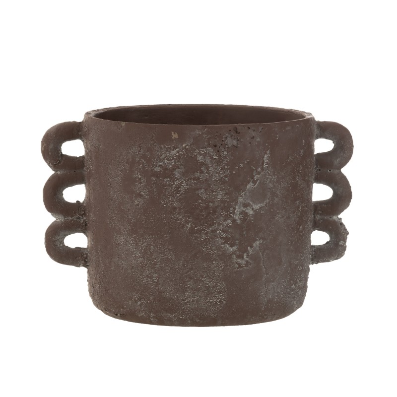 Macetero de cerámica marrón de 22x30x19.5 cm