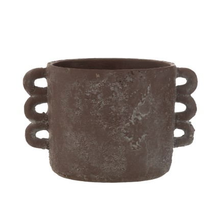 Macetero de cerámica marrón de 22x30x19.5 cm