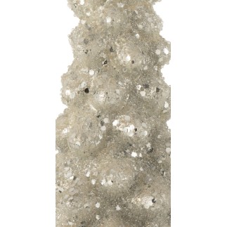 Árvore de Natal decorativa com efeito gelado em vidro prateado 10x10x20 cm