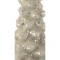 Árvore de Natal decorativa com efeito gelado em vidro prateado 10x10x20 cm