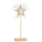 Étoile avec tête de renne en bois or 43x20x3 cm