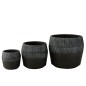 Macetero de cerámica negra H.26.5-38-49.5 cm (set de 3) Macetero de cerámica negra H.26.5-38-49.5 cm (set de 3)