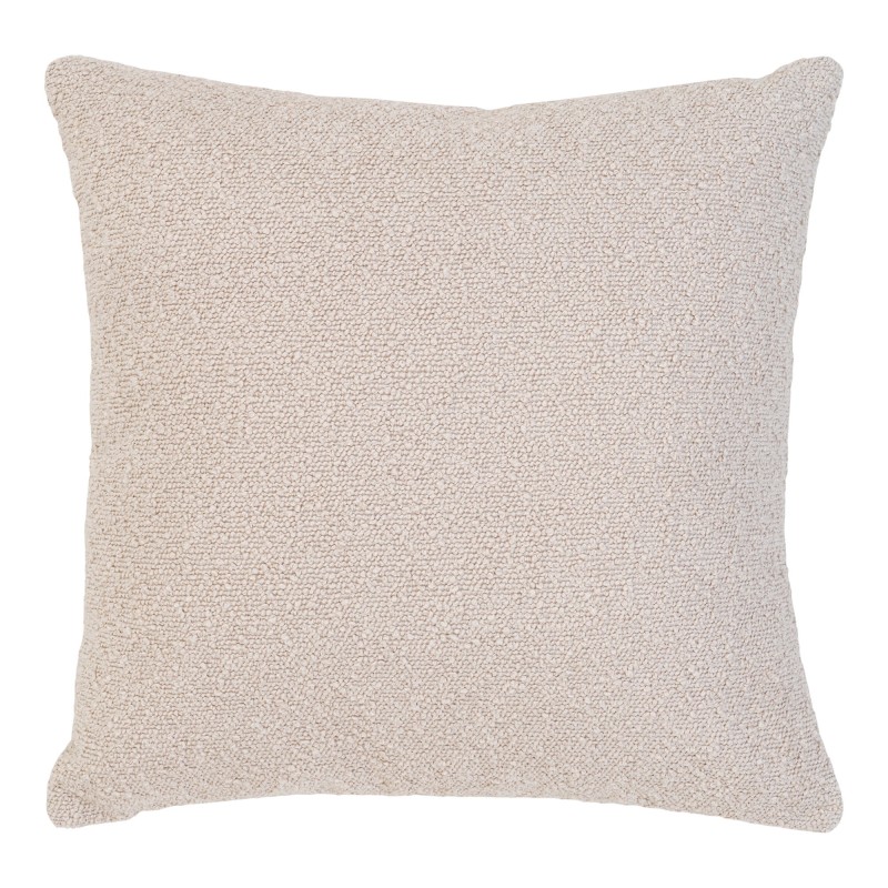 Almofada em poliéster bouclé bege 45x45 cm Almofada em poliéster bouclé bege 45x45 cm