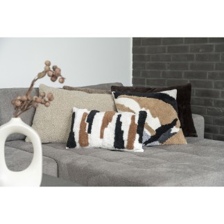 Cuscino rettangolare in poliestere marrone 45x60 cm