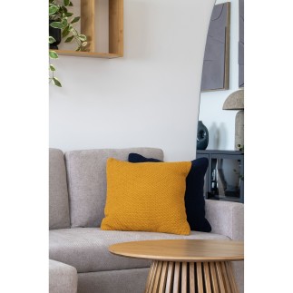 Coussin en coton recyclé ocre 45x45 cm