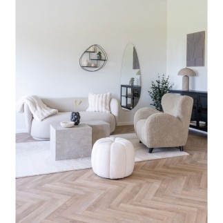 Coussin en fourrure artificielle blanche 45x45 cm