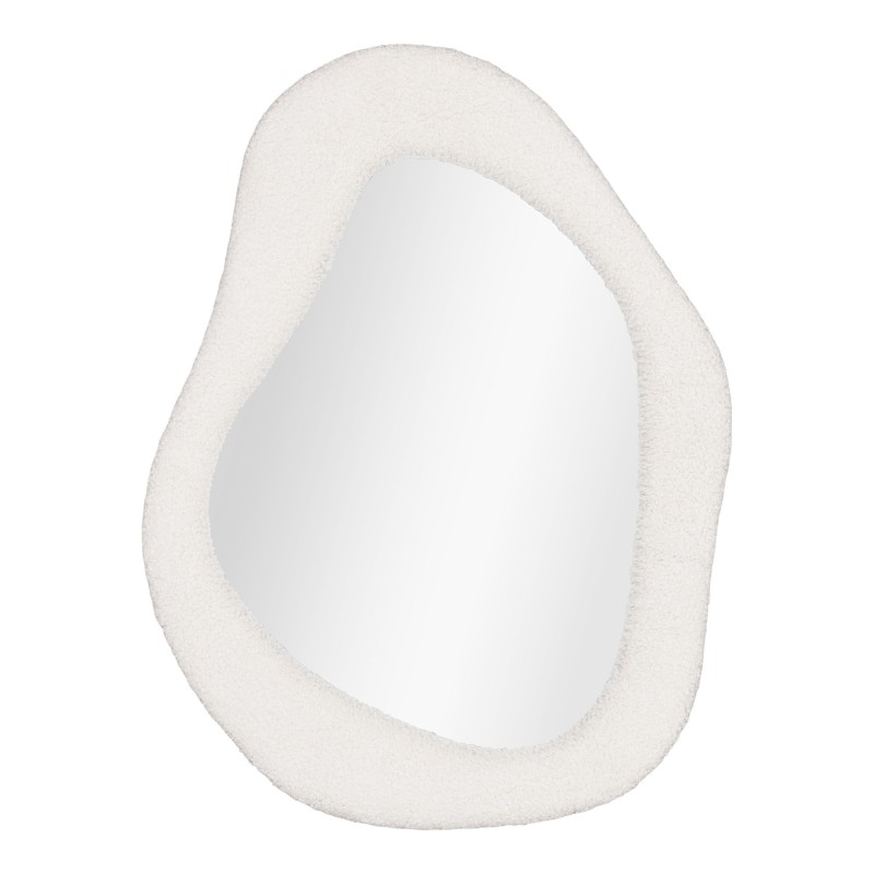 Espejo irregular de poliéster blanco, 46,5 x 61 cm