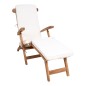 Cuscino per chaise longue in cotone bianco 197x55x5 cm Cuscino per chaise longue in cotone bianco 197x55x5 cm