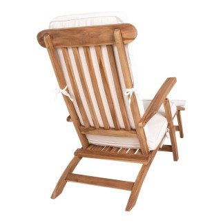 Cuscino per chaise longue in cotone bianco 197x55x5 cm