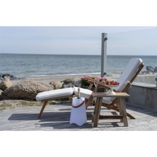 Cuscino per chaise longue in cotone bianco 197x55x5 cm