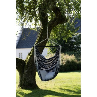 Chaise hamac en coton gris 130x100x185 cm