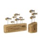 Banc de poissons en bois de paulownia 30x5x21.5 cm
