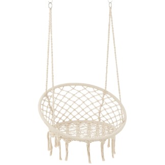 Chaise suspendue macramé en polyester beige 60x80x110 cm