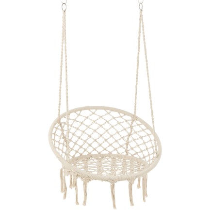 Chaise suspendue macramé en polyester beige 60x80x110 cm